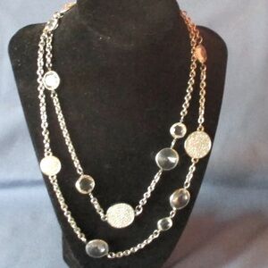 RJ Graziano Rhinestone Lucite Chain Necklace 40
